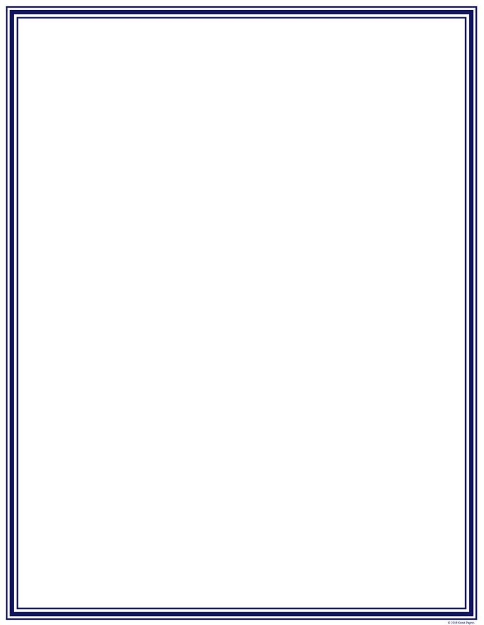 Great Papers! Navy Border Stationery Letterhead, Invitations and Announcements, Printer Friendly, 8.5"x11", 80 Pack